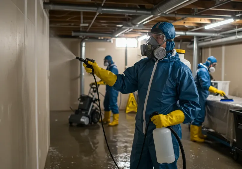 Basement Sanitization and Antimicrobial Treatment process in Spanish Fort, AL